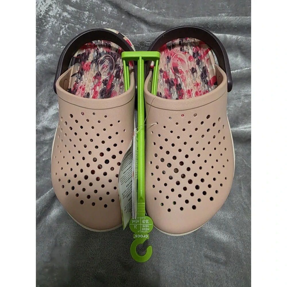 Crocs Inmotion Pink Caramel Marbled‎ Clog Men's Size 12 Slip On Shoes